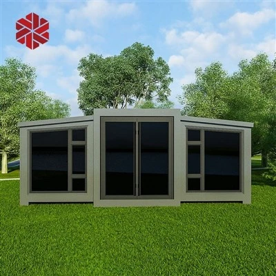 40 fot mobil prefabricerad behållare Expanderbart hus Säkerhet med 2 sovrum Prefab lätt stål Bärbar bostad
